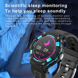Rugged Military Smart Watches for Men with Bluetooth Call, Sports Smartwatch with LED Flashlight Heart Rate and Sleep Monitor for Android iOS Phones