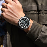 Findtime Fashion Men's Digital Analog Sports Watch, 53mm Large Face 50M Waterproof Multifunction Luminous Watch with Alarm, Stopwatch, Dual Time, Silicone Strap