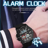 Findtime Mens Watches Sports Outdoor Waterproof Men's Digital Analog Watch with Countdown/LED Backlight/Timer/Alarm/Date Stopwatch