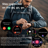 Men's Smart Watches for Men Blood Pressure Monitor Heart Rate Sleep Monitor Make/Answer Call Reminder Compass Barometer Altimeter ABC Fitness Tracker Outdoor Sports Pedometer Step Counter Waterproof