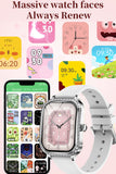 Diamonds Smart Watches for Women, Answer/Make Call Fitness Tracker for Android iOS Phones with AI Voice Control Heart Rate Sleep Monitor Pedometer