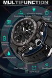 Findtime Mens Digital Analog Watches for Men, Men's Sports Outdoor Watch Military Tactical Wristwatch with Alarm Water Shock Resistant Date Dual Display Stopwatch