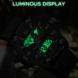 Findtime Mens Watches Sports Outdoor Waterproof Men's Digital Analog Watch with Countdown/LED Backlight/Timer/Alarm/Date Stopwatch
