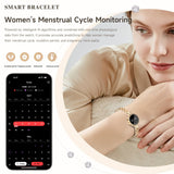 Smart Bracelet Smart Gold Watches for Women Elegant Round Jewelry Fitness Tracker with Heart Rate Monitor Sleep Tracker Step Counter Waterproof Slim Smartwatch with Notifications for IOS & Android