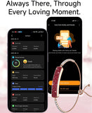 Fitness Tracker Dressy Diamond Smart Bracelet for Women Ladies Health Wristband Heart Rate Monitor Sleep Tracker Step Counter Pedometer Waterproof Fashion Activity Tracker