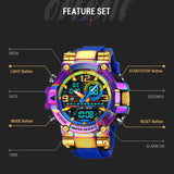 Findtime Cool Designer Mens Watches Big Face Digital Sports Watch for Men with LED Backlight/Alarm/Date/Dual Time Zone/Stopwatch