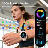 2-in-1 Smart Watch with Built-in Bluetooth Earbuds for Women 1.53" AMOLED Bluetooth Calling 100+ Sports Modes 24/7 Heart Rate Sleep Monitor Message Notifications Faces Fitness Tracker for ios Android