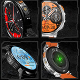 1.85" Round Smart Watch for Men with 730mAh Big Battery, Military Tactical Smartwatch LED Flashlight IP68 Waterproof (Answer/Make Calls) for iOS Android