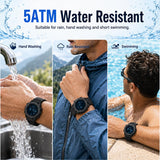 Findtime Men's Pedometer Step Counter Watch Military Compass Watches Nylon Strap Digital Sport Waterproof Tactical Wrist Watch Calories Tracker Metronome Watches Dual Time LED Stopwatch, No Bluetooth No App