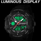 Findtime Men's Colorful Watches Sports Outdoor Waterproof Big Face Watch for Men with LED Alarm Date Dual Dial Time Stopwatch