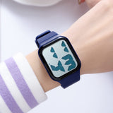 Findtime Unisex Square Big Numbers Dial Digital Watch for Men Women Seniors, 50M Waterproof Large LED Electronic Time Pink Wristwatch Simple Designer