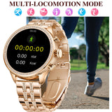 Rose Gold Ladies Smart Watch Bracelet Elegant Fitness Tracker Pedometer Calorie Sleep Monitor Heart Rate Exercise Stainless Steel Wristband