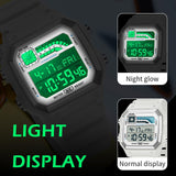 Findtime Digital Watches for Men Sports Tactical Waterproof Watch Multifunction LED Backlight Alarm Stopwatch Countdown Calendar Vintage Wristwatch