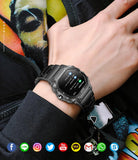 Smart Watch for Men Smart Watches Military Watches for Men Fitness Tracker Bluetooth Call Heart Rate Monitor Sleep Monitor Pedometer Step Counter Waterproof Smartwatch iOS Android Phones Canvas Band