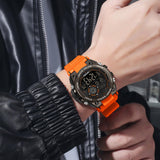 Findtime Mens Digital Watch Sports Fashion Wrist Watches for Men with Countdown/Dual Time Display/Stopwatch/LED Back Light/Alarm/Date