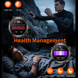 Smart Watch for Men GPS Outdoor Tactical Smartwatch with Altimeter Barometer Compass ABC Watch Bluetooth Calling 100+ Sports Modes Heart Rate Monitor Sleep Monitor Smart Notifications Voice Assistant