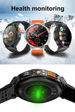 1.85" Round Smart Watch for Men with 730mAh Big Battery, Military Tactical Smartwatch LED Flashlight IP68 Waterproof (Answer/Make Calls) for iOS Android