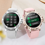 Fitness Tracker, Pink Diamonds Smart Watches for Women (Answer/Make Calls) with Full Touch Color Screen, Elegant Designer Activity Smartwatch