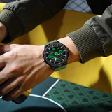 Findtime Fashion Men's Digital Analog Sports Watch, 53mm Large Face 50M Waterproof Multifunction Luminous Watch with Alarm, Stopwatch, Dual Time, Silicone Strap