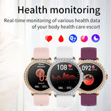 Luxury Black Smart Watches for Women, Diamond Round Designer Fitness Tracker Smartwatch for Android iOS Phones with Make/Answer Call Sleep Monitor