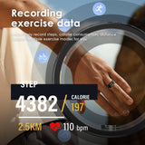 W8 Smart Ring Heart Rate Monitor Blood Pressure Ring Sleep Tracker Blood Oxygen Fitness Tracker Pedometer Step Counter Calories Fitness Ring Waterproof Health Smart Rings for Men Women Carbon Fiber Ring