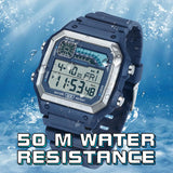 Findtime Digital Watches for Men Sports Tactical Waterproof Watch Multifunction LED Backlight Alarm Stopwatch Countdown Calendar Vintage Wristwatch