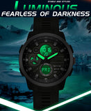 Findtime Men's Military Digital Watch Analog Quartz Waterproof Watches Sport Tactical Outdoor Electronic Multifunctional Wristwatch with Luminous Stopwatch Countdown Alarms Big Face