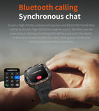 Military Smart Watch for Men Rugged Outdoor Smartwatch with Compass Flashlight Bluetooth Call Voice Assistant 100+ Sports Modes IP68 Waterproof Fitness Tracker with Heart Rate Monitor Sleep Tracker