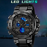 Findtime Mens Watch Sport Military Watches Colorful Waterproof Digital Analog Watch Tactical Outdoor Big Face Wrist Watches Dual Time LED Luminous Alarm Stopwatch
