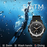 Findtime Solar Watch Mens Military Analog Watches Industrial Sport Waterproof Tactical Cool Designer Wrist Watch for Men Unidirectional Rotating Bezel Silicone Strap Alloy Case