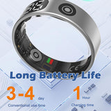 Smart Ring Health Tracker Touchable Screen Data Display Fitness Ring with Heart Rate Monitoring Sleep Tracking Exercise Tracker Long Battery Life Smart Rings