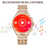 Rose Gold Ladies Smart Watch Bracelet Elegant Fitness Tracker Pedometer Calorie Sleep Monitor Heart Rate Exercise Stainless Steel Wristband