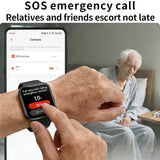 Fall Detection Smart Watch for Seniors Fall Alert Watch with SOS Heart Rate Monitor Sleep Monitoring Pedometer for Android iOS