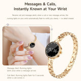Smart Bracelet Smart Gold Watches for Women Elegant Round Jewelry Fitness Tracker with Heart Rate Monitor Sleep Tracker Step Counter Waterproof Slim Smartwatch with Notifications for IOS & Android