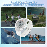 Findtime Digital Watches for Men Women Waterproof Sports Watch with Stopwatch Countdown Alarm Silicone Strap Unique Style Transparent Case