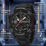 Findtime Men's Colorful Watches Sports Outdoor Waterproof Big Face Watch for Men with LED Alarm Date Dual Dial Time Stopwatch