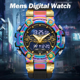 Findtime Digital Watches for Men Tactical Sports 5ATM Waterproof Watch Digital Large Face LED Backlight Wristwatch-3186