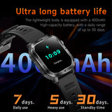 Smart Watches for Men Military Watches Health Monitor with Heart Rate Monitor Sleep Tracker Sports Watch 400mAh Big Battery for iOS Android