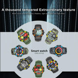 Rugged Military Smart Watches for Men with Bluetooth Call, Sports Smartwatch with LED Flashlight Heart Rate and Sleep Monitor for Android iOS Phones