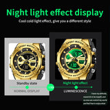 Findtime Mens Watch Alloy Bezel Sport Waterproof Watches Military Digital Analog Watch Tactical Outdoor Big Face Heavy Duty Wrist Watches Dual Time LED Luminous Alarm Stopwatch
