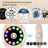 2-in-1 Smart Watch with Built-in Bluetooth Earbuds for Women 1.53" AMOLED Bluetooth Calling 100+ Sports Modes 24/7 Heart Rate Sleep Monitor Message Notifications Faces Fitness Tracker for ios Android