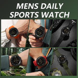 Findtime Mens Digital Watch Tactical Waterproof Large Numbers Alarm Countdown Stopwatch Sports Running Military Watches for Men Simple Electronic Wristwatch