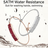 Fitness Tracker Dressy Diamond Smart Bracelet for Women Ladies Health Wristband Heart Rate Monitor Sleep Tracker Step Counter Pedometer Waterproof Fashion Activity Tracker