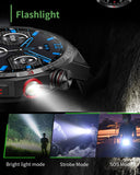 Smart Watch for Men Outdoor Smart Watches Blood Pressure Monitor Heart Rate Sleep Monitor Make/Answer Call Fitness Tracker Compass Pedometer Step Counter Waterproof Flashlight iOS Android Phones