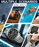 Findtime Men's Military Digital Watch Analog Quartz Waterproof Watches Sport Tactical Outdoor Electronic Multifunctional Wristwatch with Luminous Stopwatch Countdown Alarms Big Face