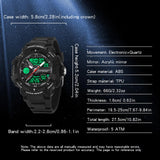 Findtime Men's Colorful Watches Sports Outdoor Waterproof Big Face Watch for Men with LED Alarm Date Dual Dial Time Stopwatch