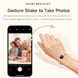 Smart Bracelet Smart Gold Watches for Women Elegant Round Jewelry Fitness Tracker with Heart Rate Monitor Sleep Tracker Step Counter Waterproof Slim Smartwatch with Notifications for IOS & Android