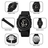 Findtime Digital Watch for Men Women 5Bar Waterproof Outdoor Sports Wrist Watches with Dual Time/Timer/12/24 H/LED Back Ligh/Alarm/Stopwatch