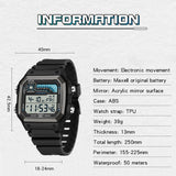 Findtime Digital Watches for Men Sports Tactical Waterproof Watch Multifunction LED Backlight Alarm Stopwatch Countdown Calendar Vintage Wristwatch