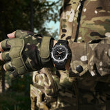 Findtime Solar Watch Mens Military Analog Watches Industrial Sport Waterproof Tactical Cool Designer Wrist Watch for Men Unidirectional Rotating Bezel Silicone Strap Alloy Case